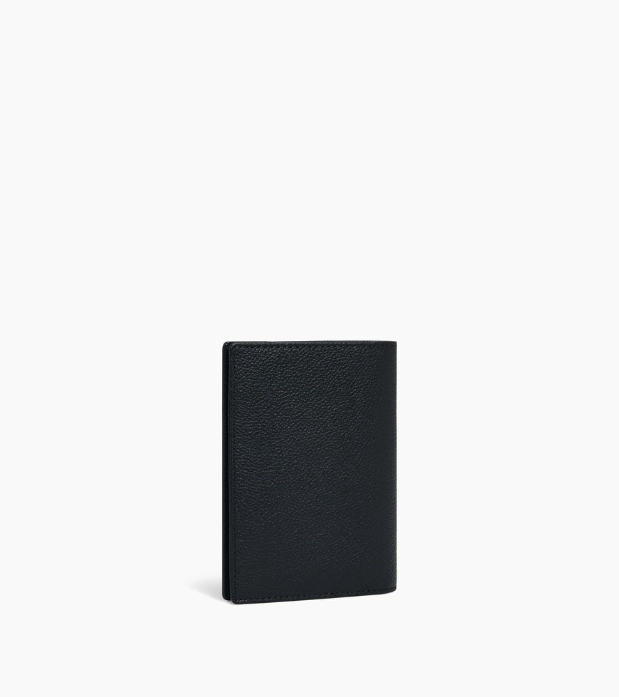 Passport holder in grained leather
