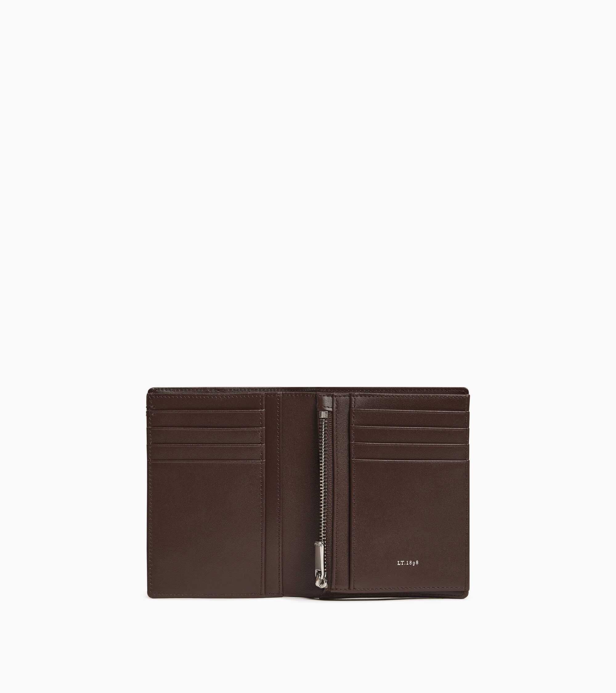 Lucien vertical zipped wallet signature T leather
