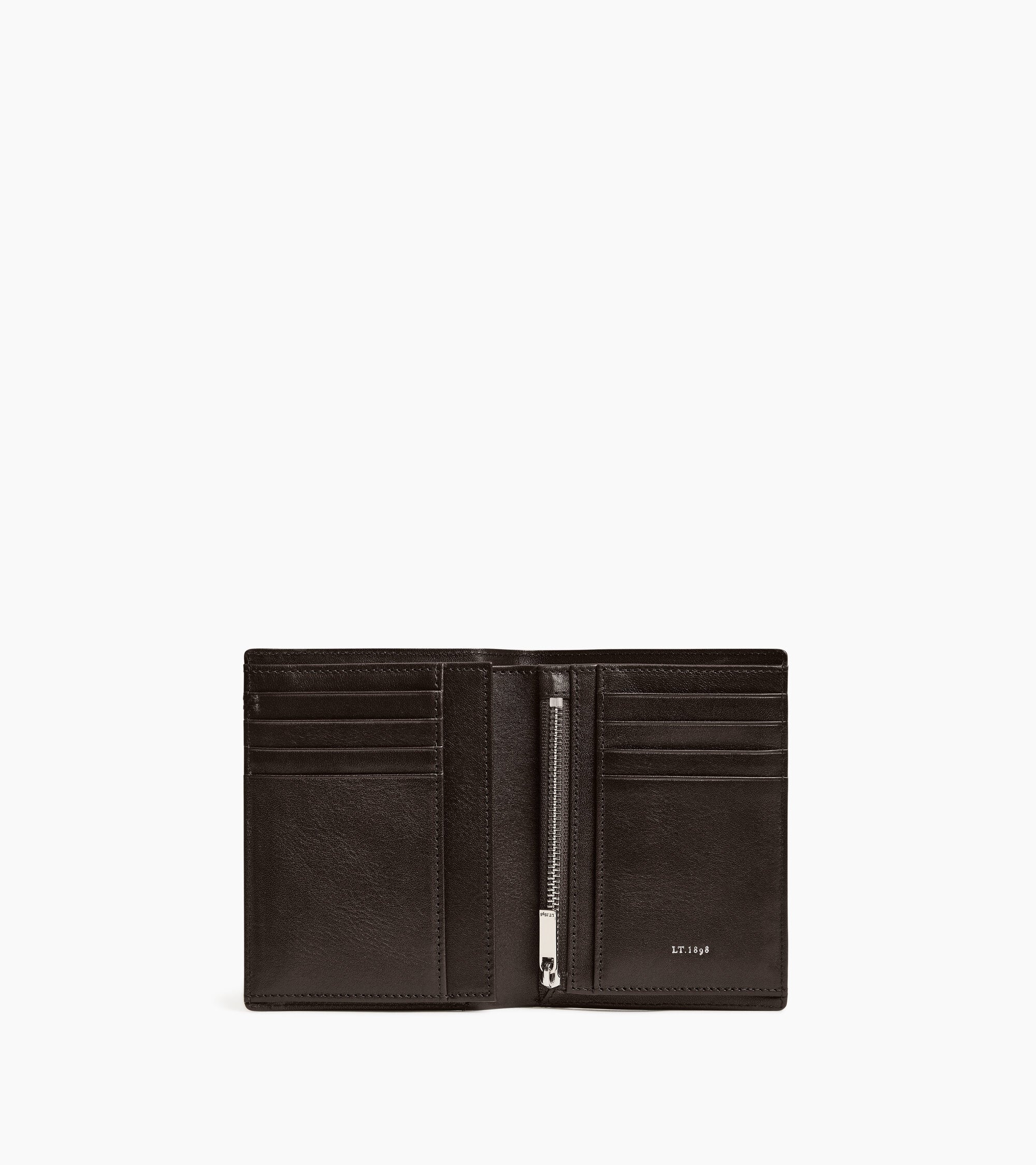 Lucien オイルレザー ファスナー付き ミディアム 縦型 二つ折り財布