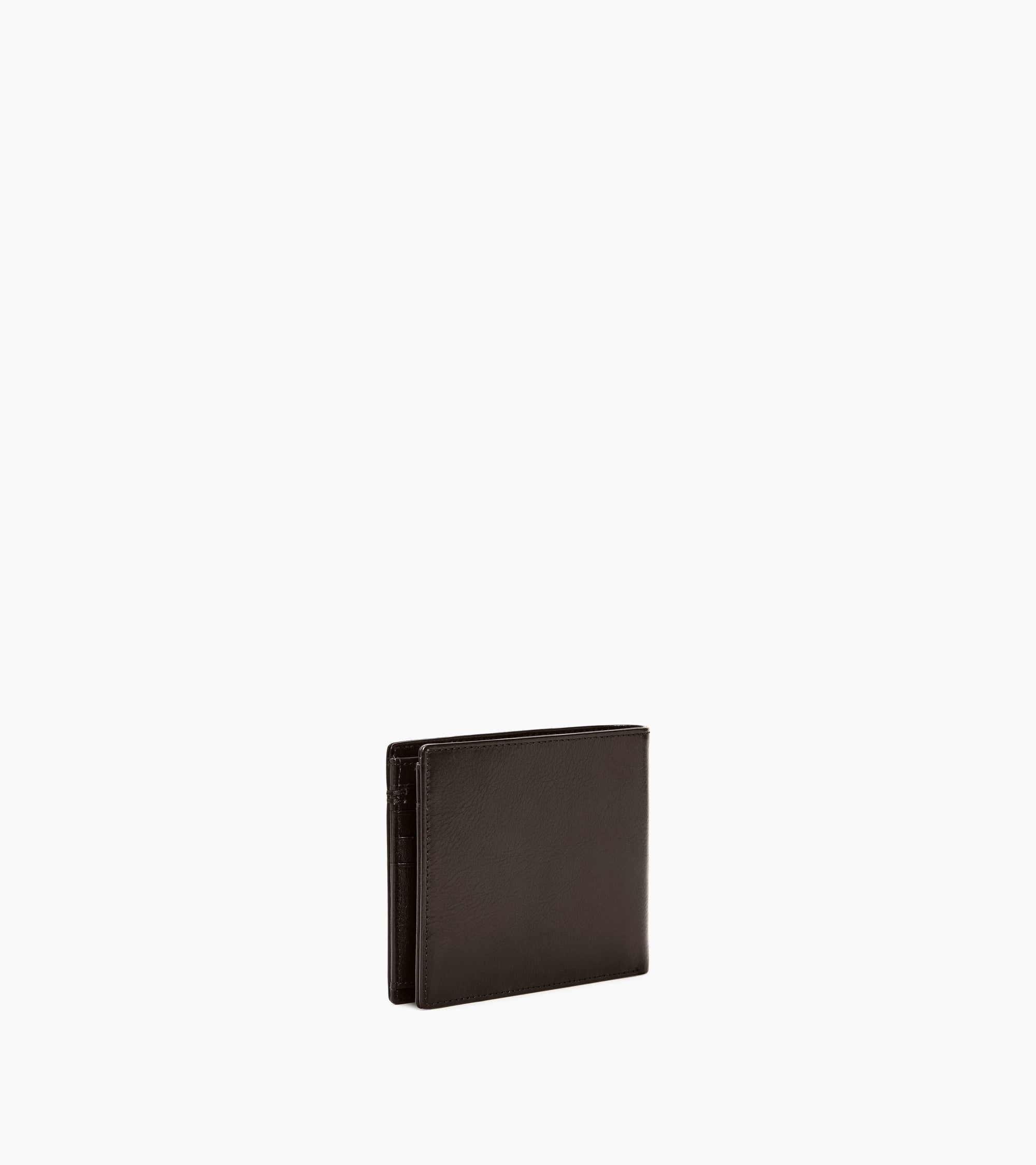 Lucien two-fold wallet with flap in oiled leather
