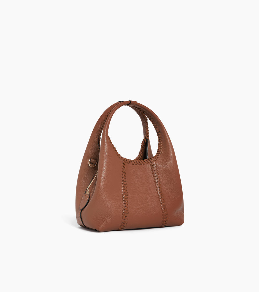 Juliette トップステッチ入り グレインレザー ミニ ハンドバッグ