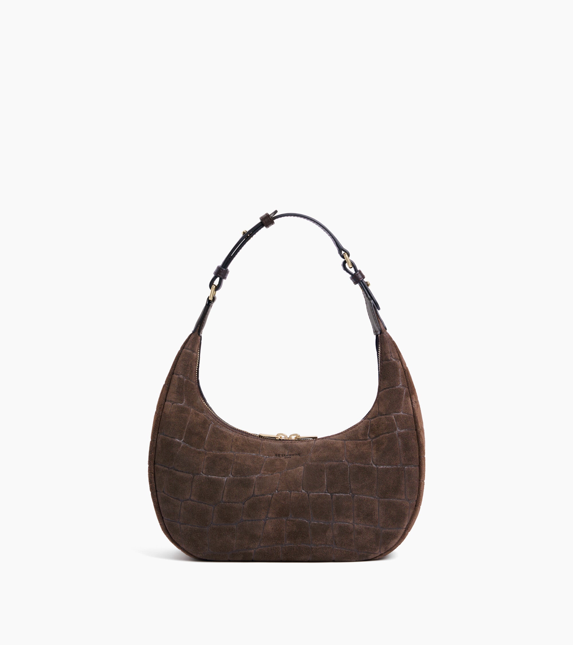 Juliette small hobo bag in mock croc suede split leather