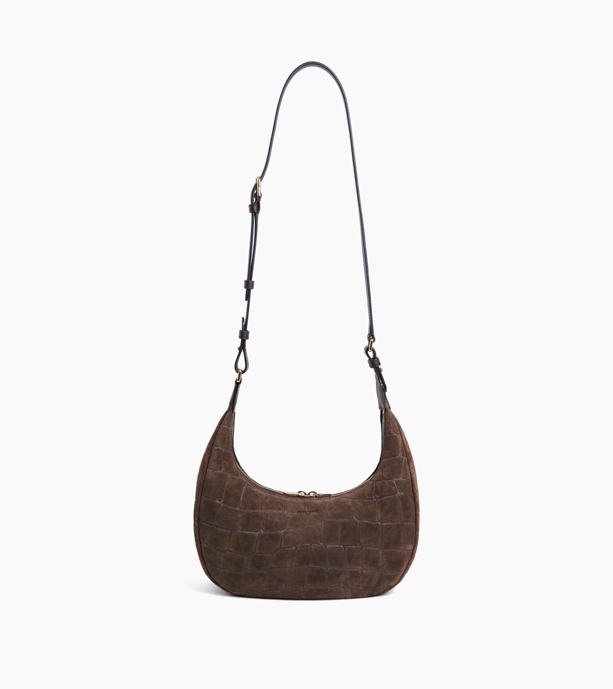 Juliette small hobo bag in mock croc suede split leather