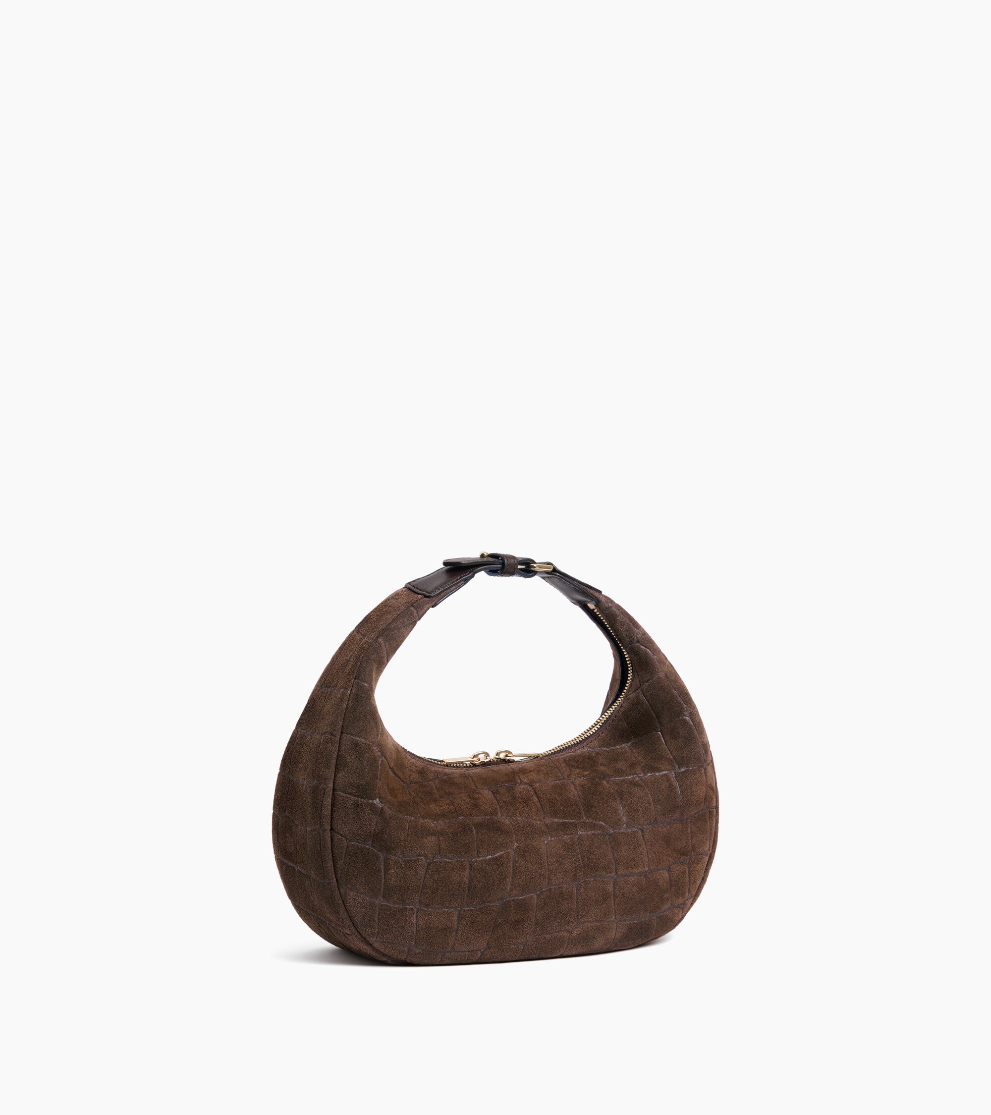 Juliette small hobo bag in mock croc suede split leather