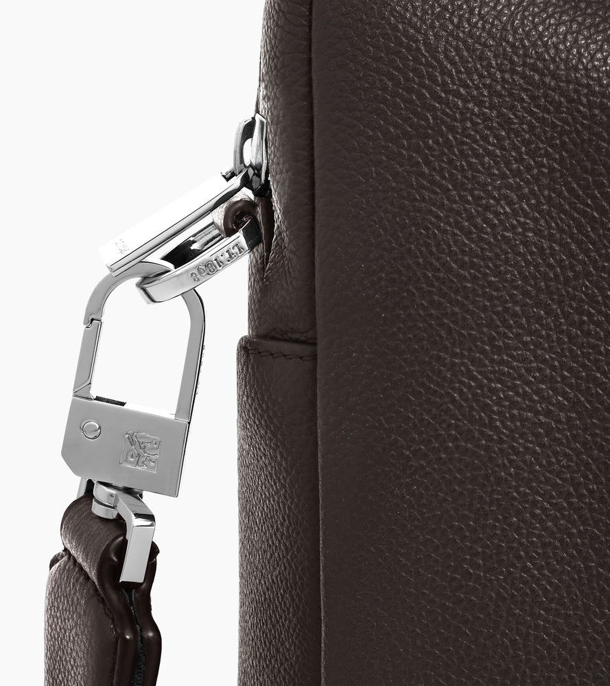 Kleine Aktentasche Marceau 14-Zoll aus genarbtem Leder