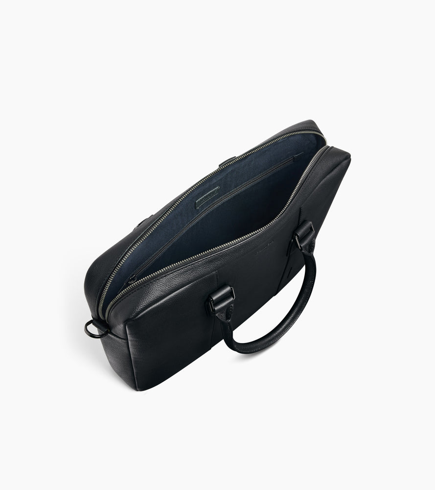 Kleine Aktentasche Marceau 14-Zoll aus genarbtem Leder