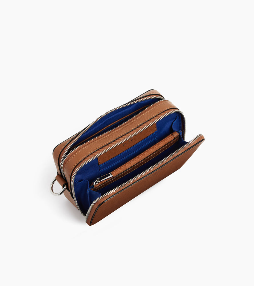 Petite sacoche 2 compartiments Emile en cuir grainé