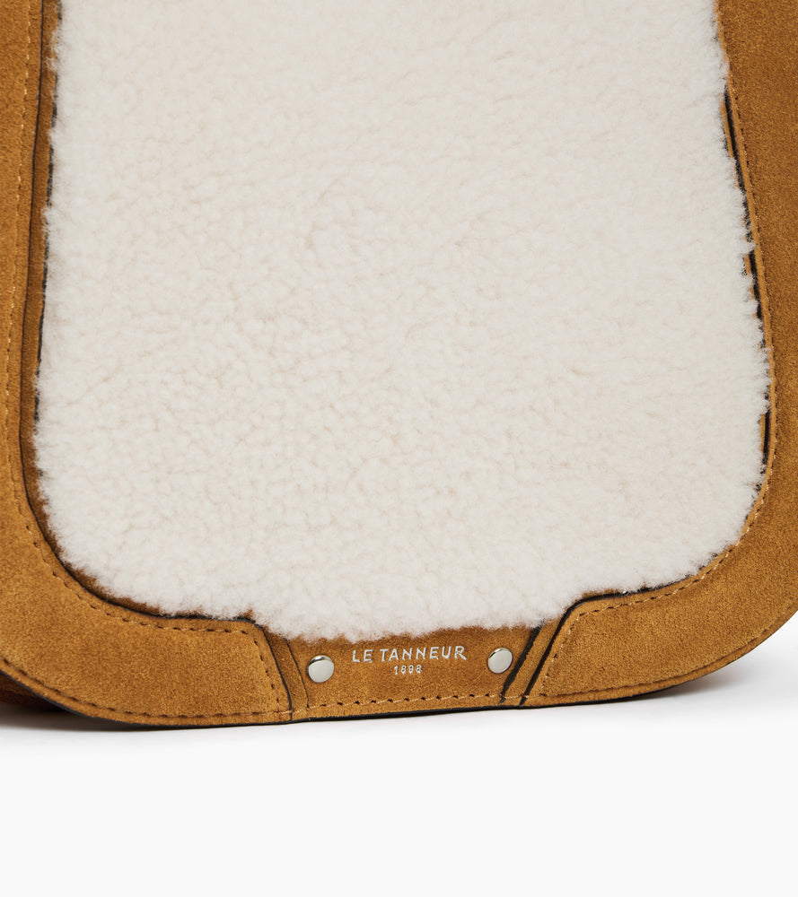 Ella medium shoulder bag in suede and reversed sheepskin