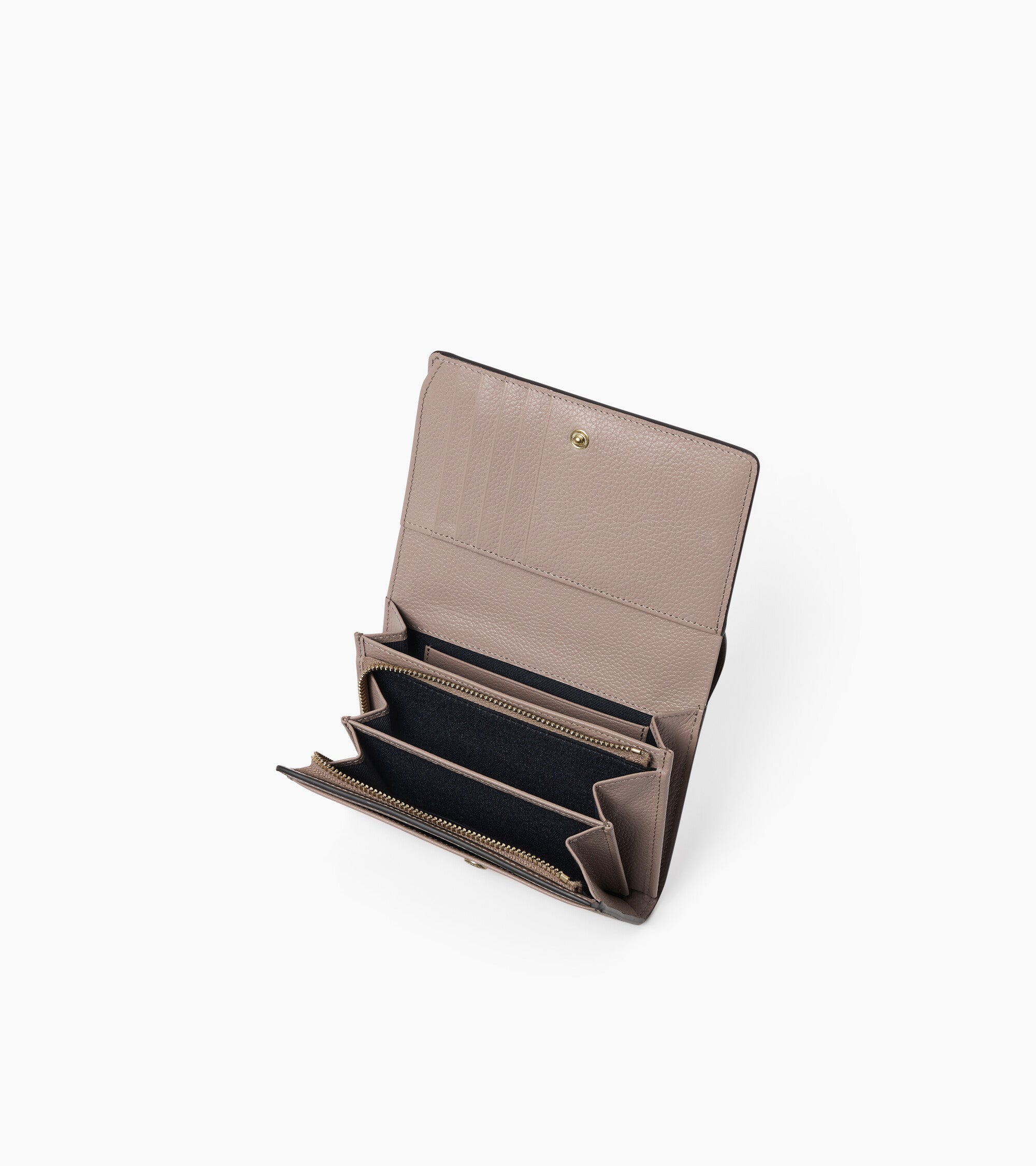 Louison medium wallet with flap in grained leather