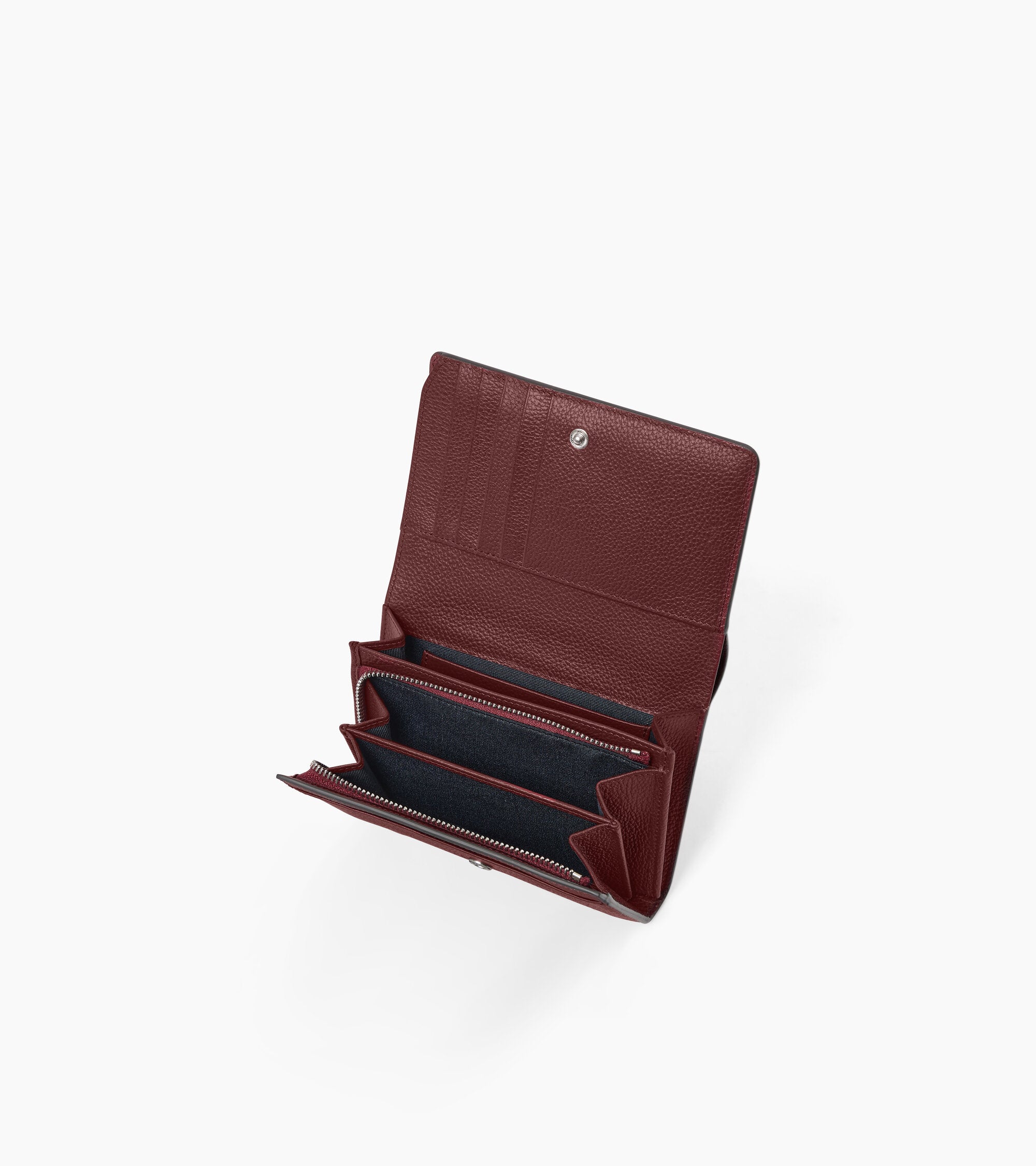 Louison medium wallet with flap in grained leather