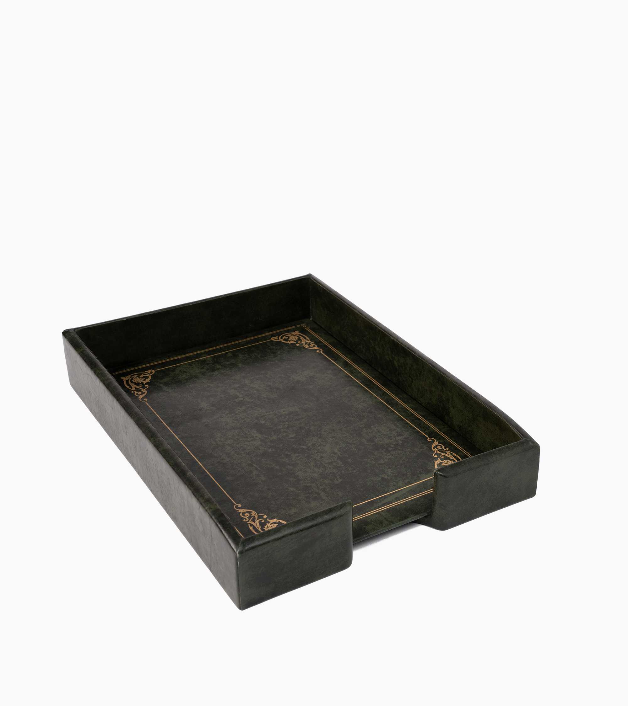 Briefablage für den Schreibtisch aus Leder