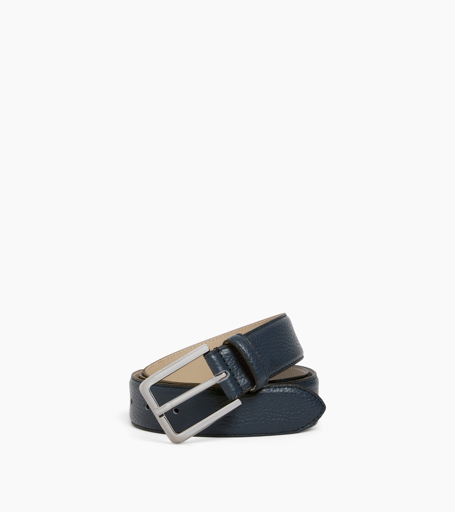 Ceinture homme avec boucle rectangle en cuir grainé