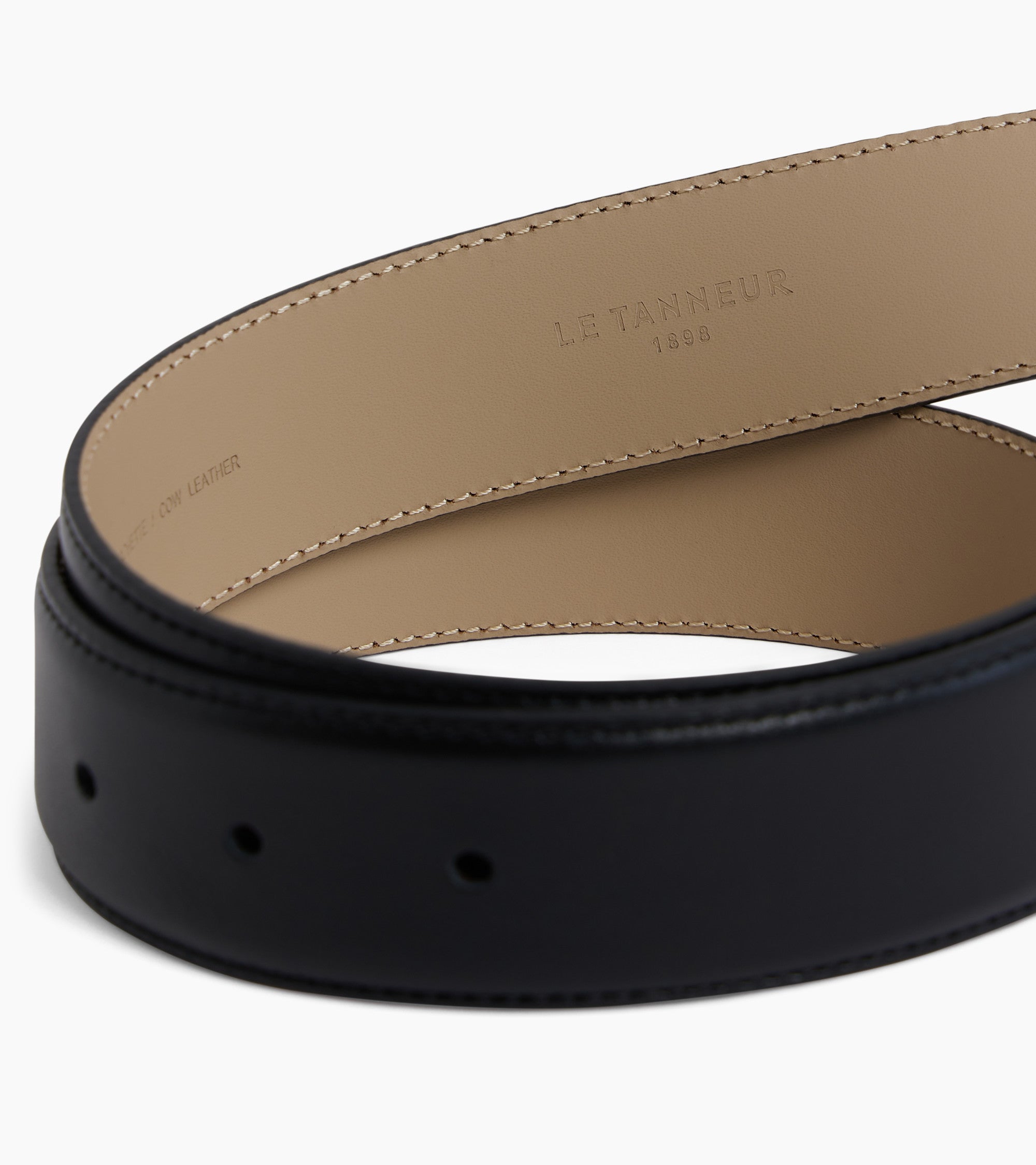 Ceinture homme avec boucle rectangle en cuir lisse
