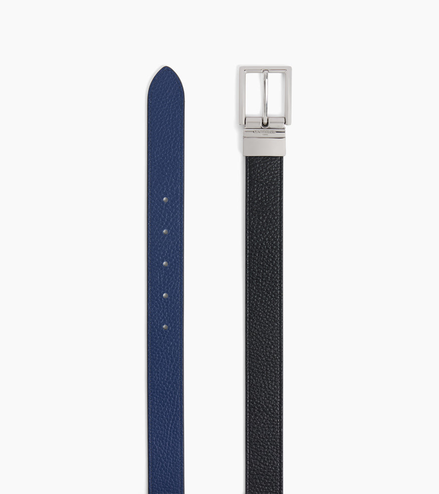 Wendbarer Herrengürtel mit rechteckiger Schnalle aus genarbtem Leder