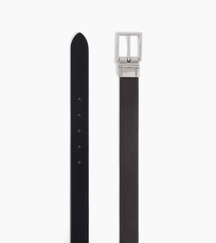 Wendbarer Herrengürtel mit rechteckiger Schnalle aus glattem Leder