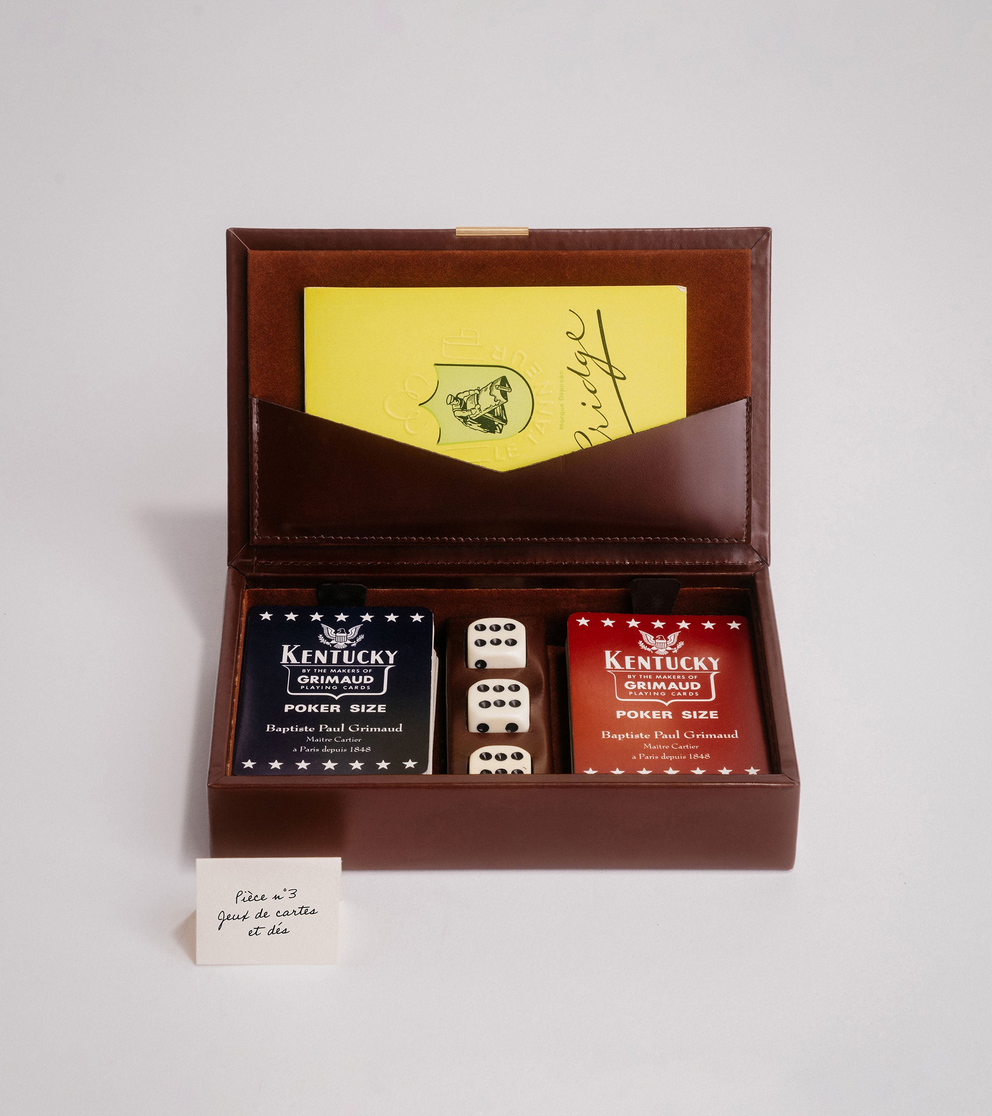 Small leather bridge game case